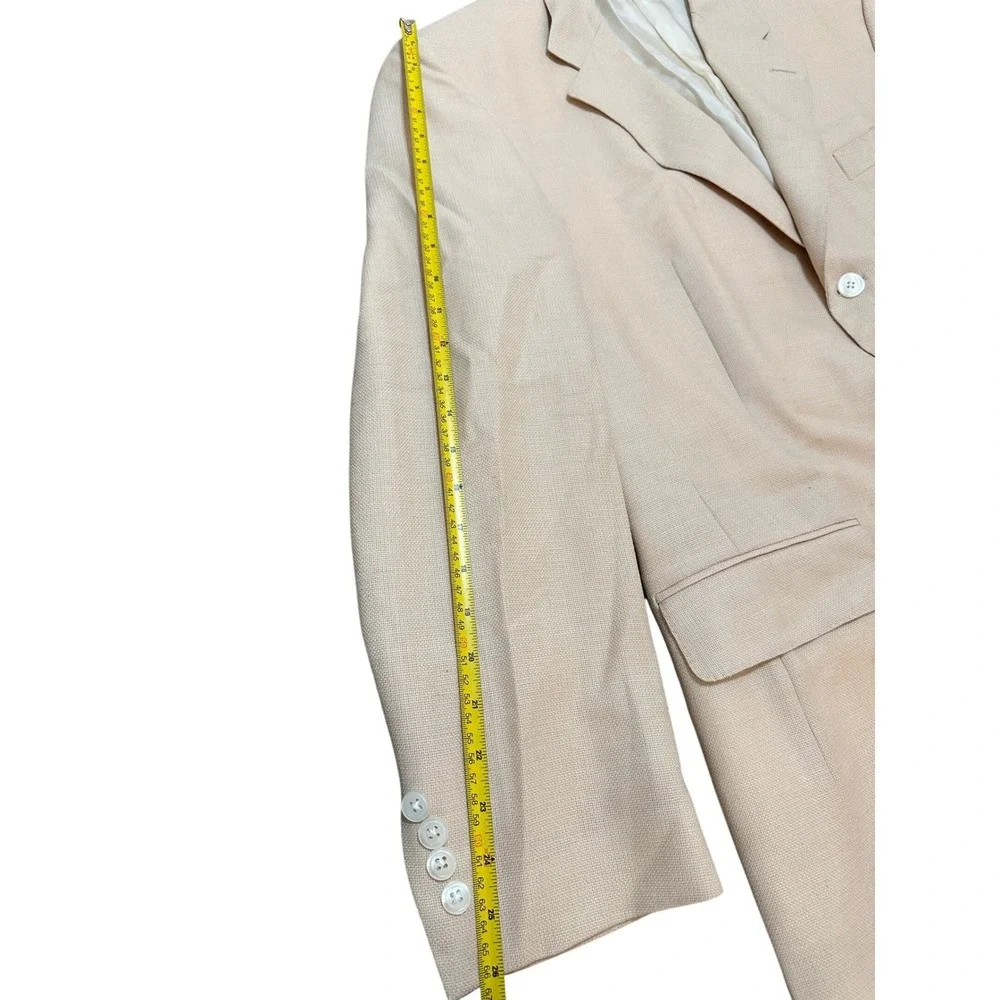 Michael Hayes Newport Mens Tall Long Blazer Jacket Beige‎ 44 Wool Silk Blend